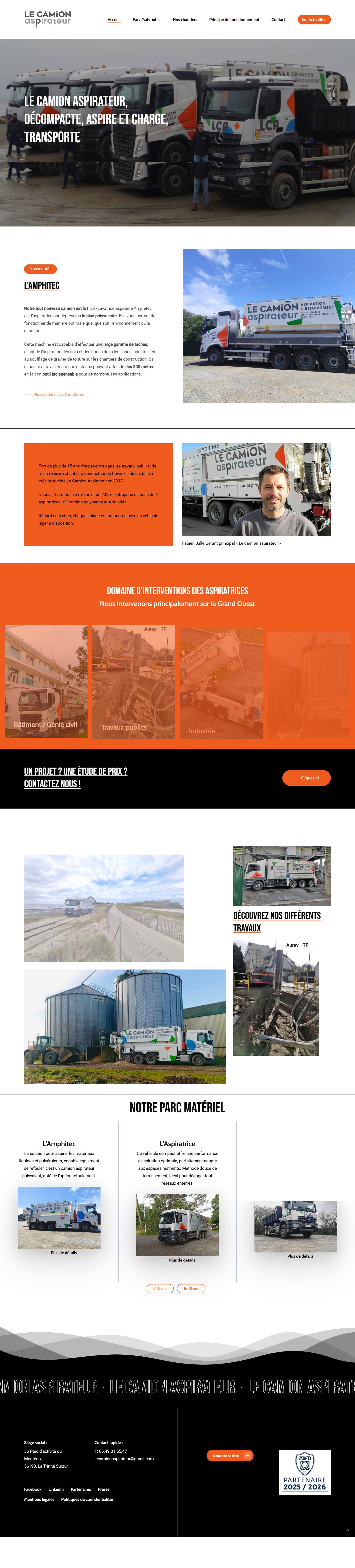 Aperçu du site Le Camion Aspirateur